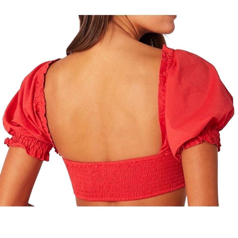 WeWoreWhat Solid Obe Ruby Coco Crop Top‎ Blouse L… - image 2